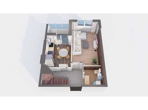 ЖК Orange Park: планування 2-кімнатної квартири 72.03 м²