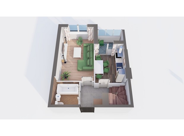 ЖК Orange Park: планировка 4-комнатной квартиры 66.7 м²