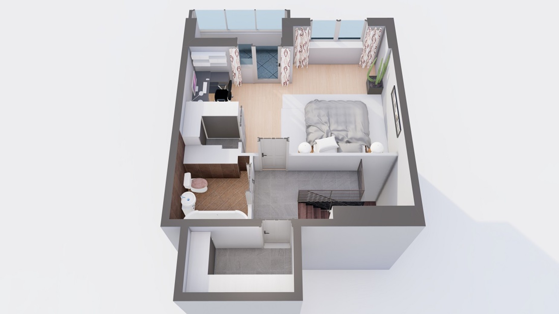 Планировка много­уровневой квартиры в ЖК Orange Park 72.8 м², фото 621000