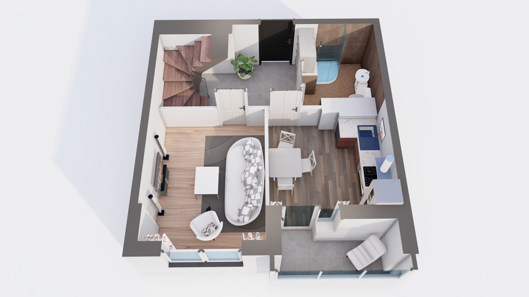 Планировка много­уровневой квартиры в ЖК Orange Park 72.8 м², фото 621003