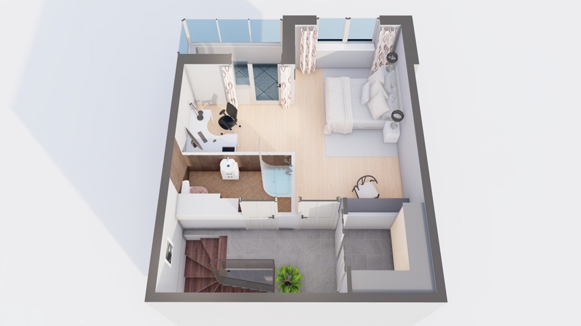 Планировка много­уровневой квартиры в ЖК Orange Park 75.99 м², фото 621007