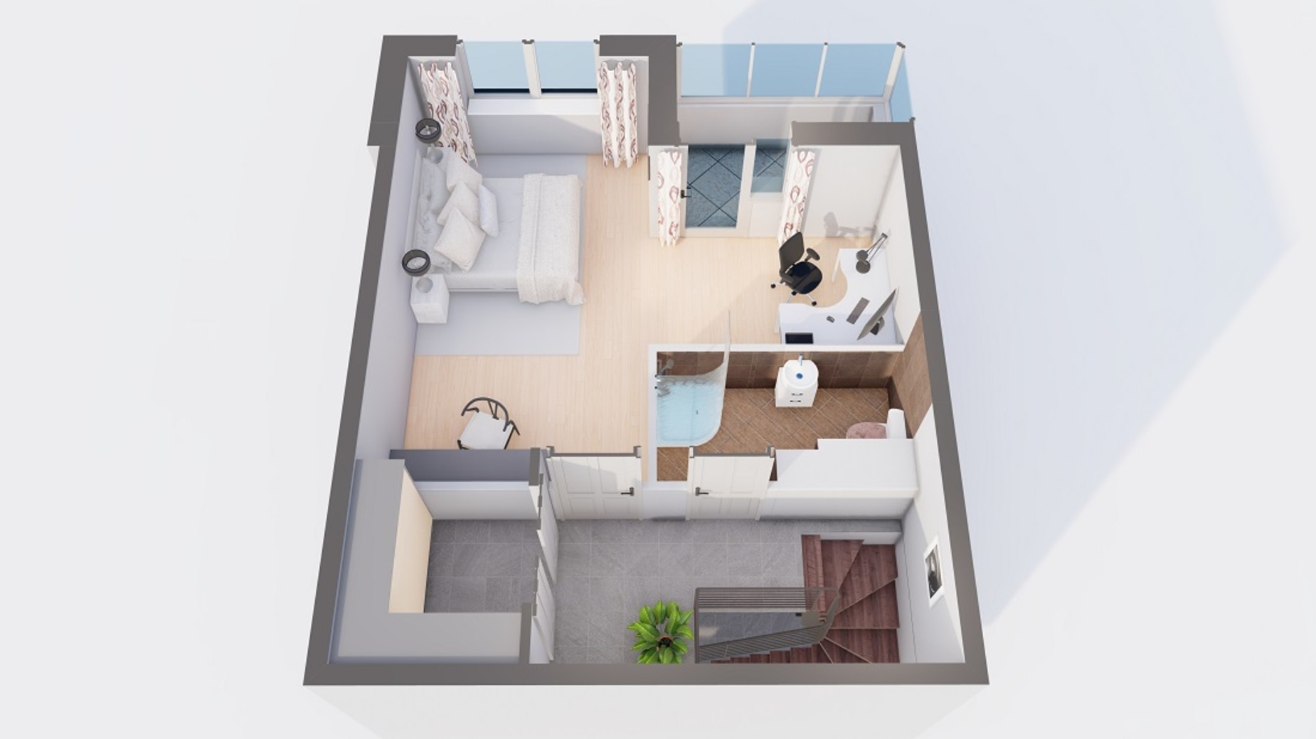 Планировка много­уровневой квартиры в ЖК Orange Park 75.03 м², фото 621025