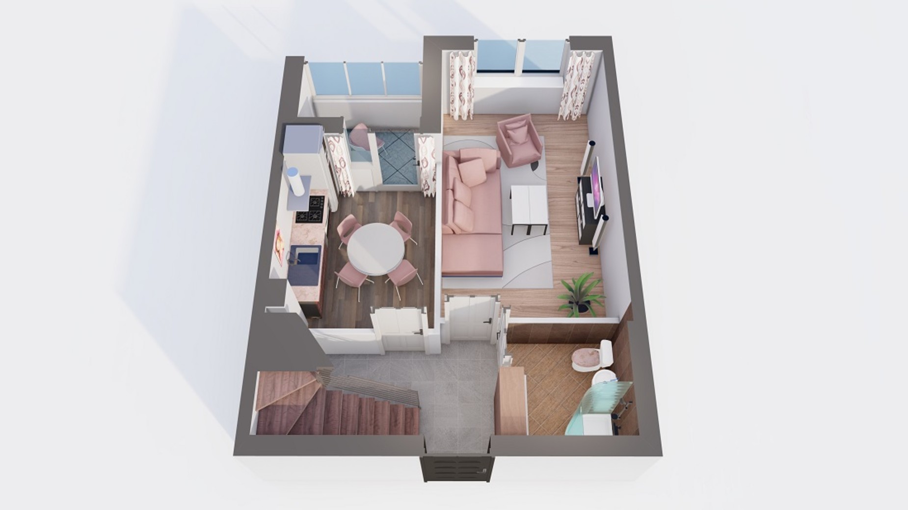 Планування багато­рівневої квартири в ЖК Orange Park 72.49 м², фото 621027