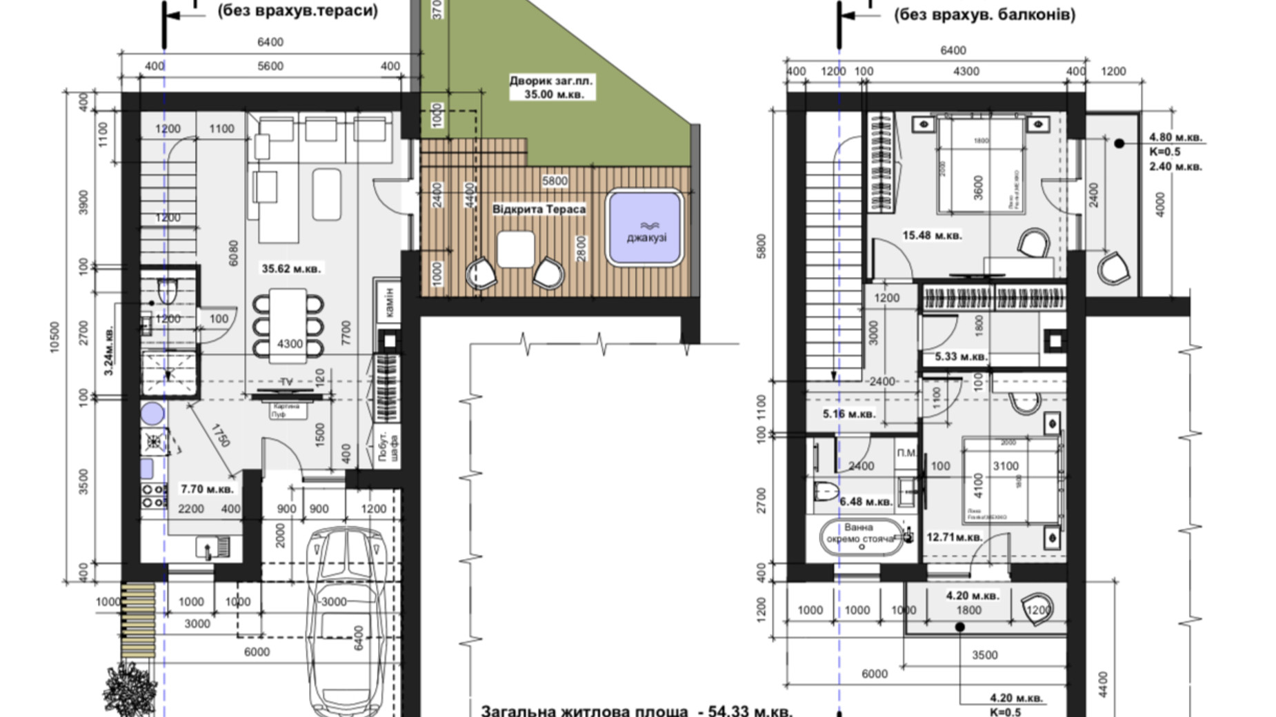 Планировка таунхауса в Таунхаусы Wol.Green Polyana 96 м², фото 621271