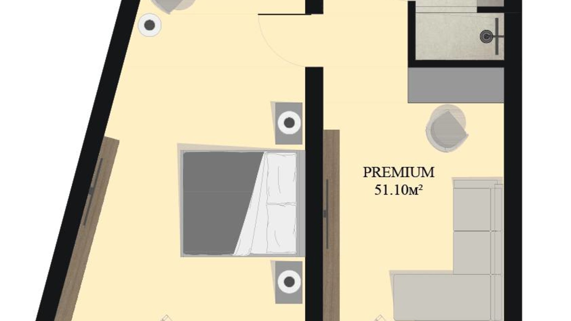 Планування апартаментів в Апарт-готель Green Rest 51.1 м², фото 621690