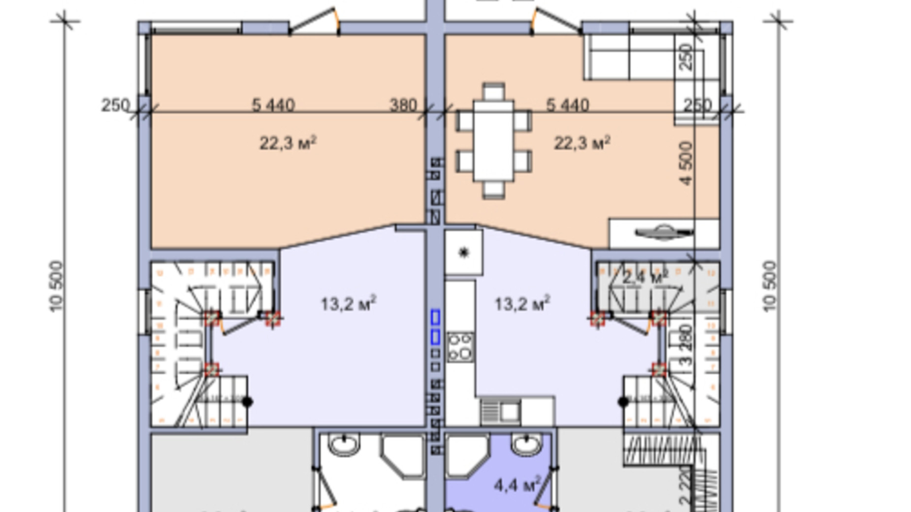 Планування дуплекса в КМ Спокійний 105 м², фото 621797