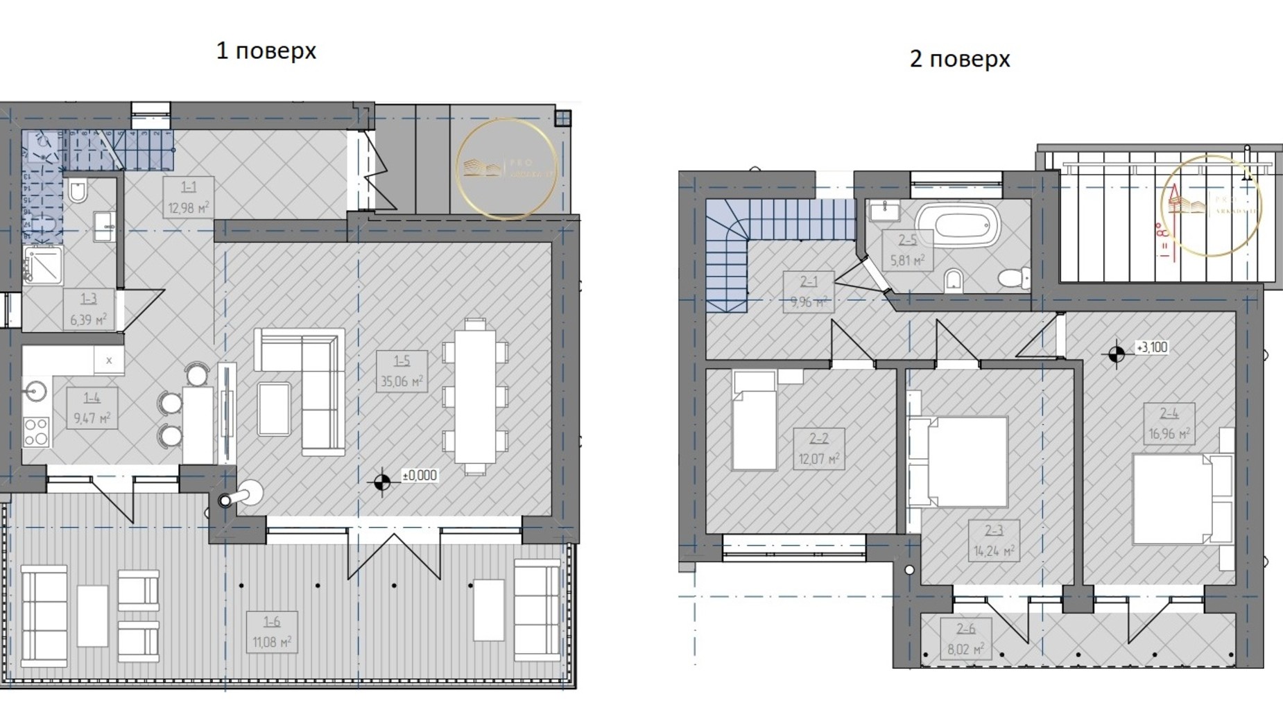 Планировка коттеджа в КГ Mountain Black Diamond 175.1 м², фото 621936