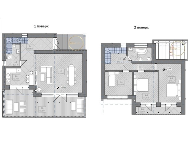 КГ Mountain Black Diamond: планировка 5-комнатной квартиры 175.1 м²