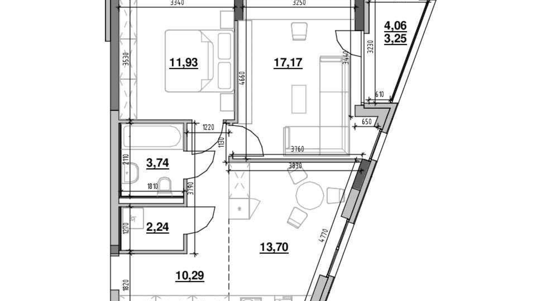 Планування 2-кімнатної квартири в ЖК Шенген 62.32 м², фото 622239