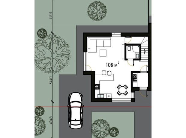 КГ ул. Боковая-Песковая: планировка 3-комнатной квартиры 108 м²