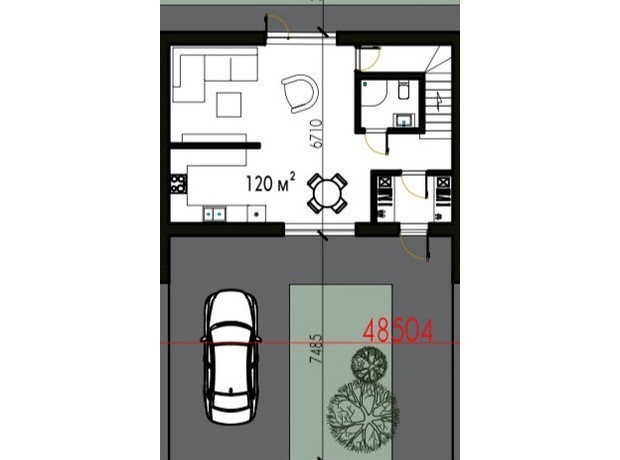 КГ ул. Боковая-Песковая: планировка 3-комнатной квартиры 120 м²