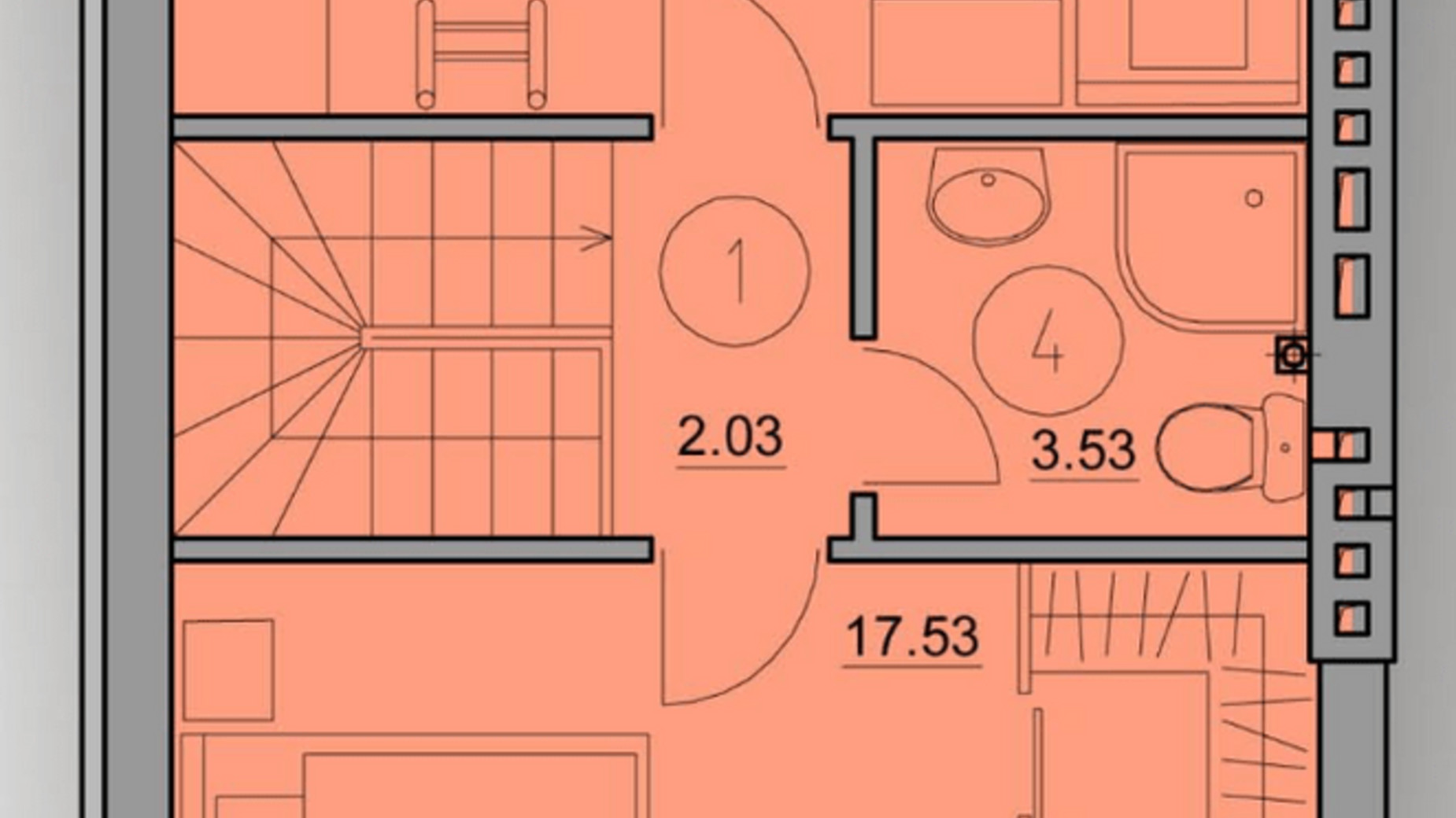 Планування таунхауса в Таунхаус Комфортне містечко. Клубний 90 м², фото 623668