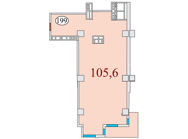 ЖК Баку: планування 3-кімнатної квартири 105.6 м²