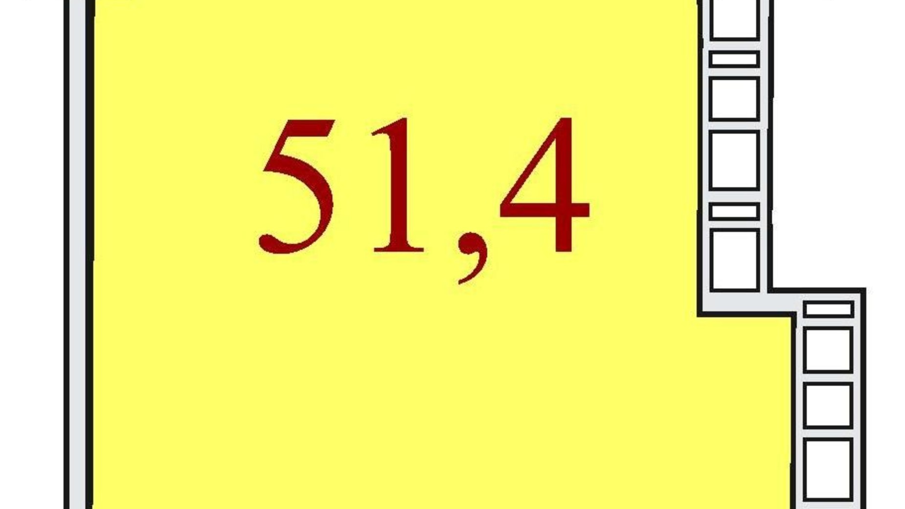 Планировка 1-комнатной квартиры в ЖК Баку 51.4 м², фото 624170