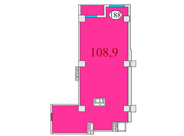 ЖК Баку: планування 3-кімнатної квартири 108.9 м²