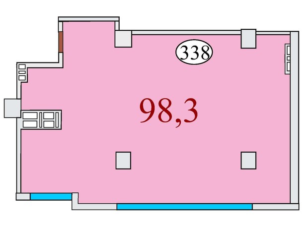 ЖК Баку: планування 3-кімнатної квартири 98.3 м²