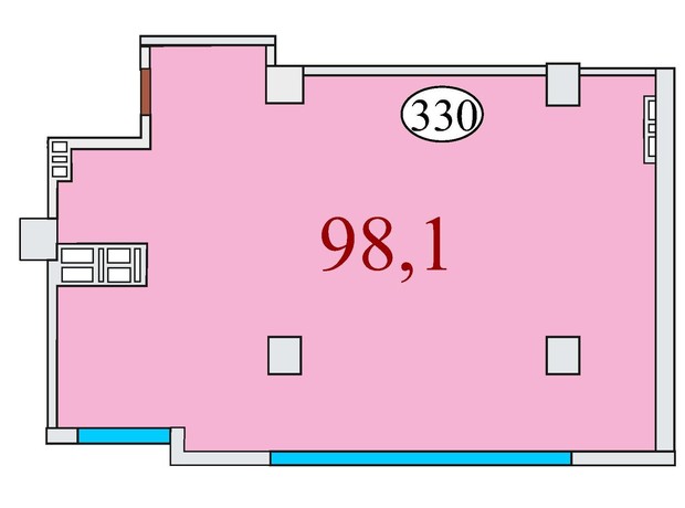 ЖК Баку: планування 3-кімнатної квартири 98.1 м²