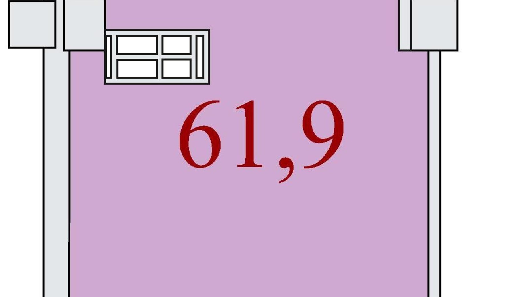 Планування 1-кімнатної квартири в ЖК Баку 61.9 м², фото 624214