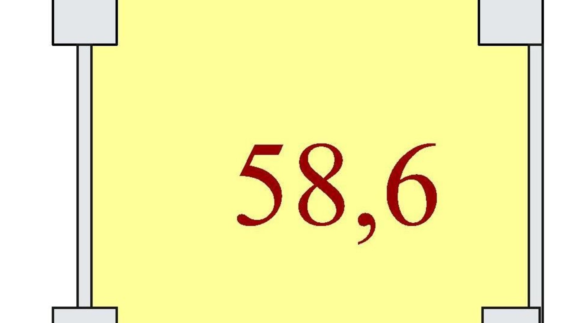 Планировка 1-комнатной квартиры в ЖК Баку 58.6 м², фото 624229