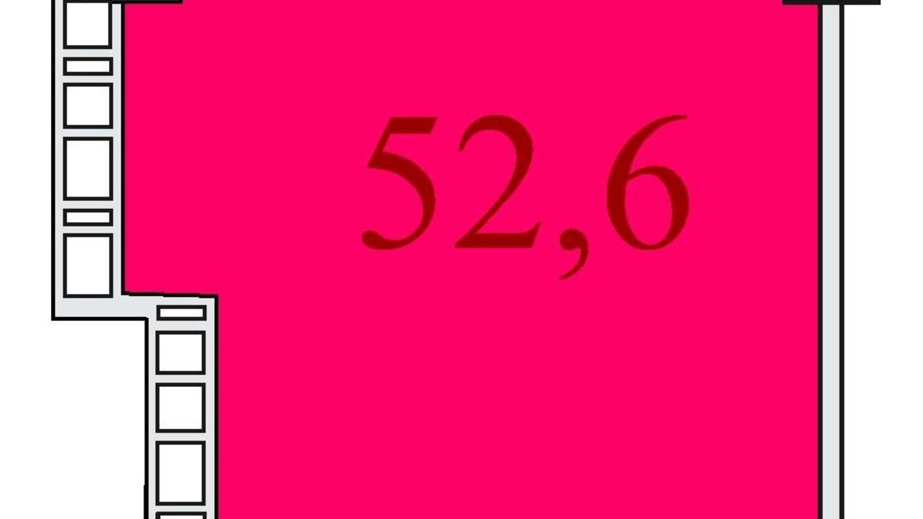 Планування 1-кімнатної квартири в ЖК Баку 52.6 м², фото 624232