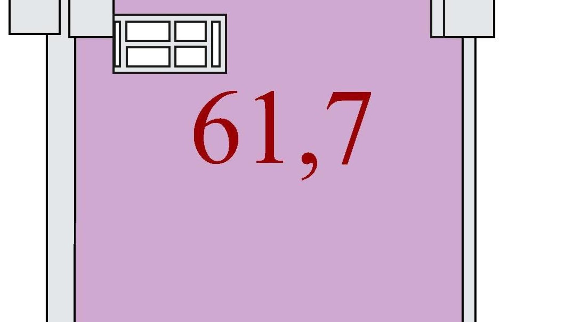 Планування 1-кімнатної квартири в ЖК Баку 61.7 м², фото 624242