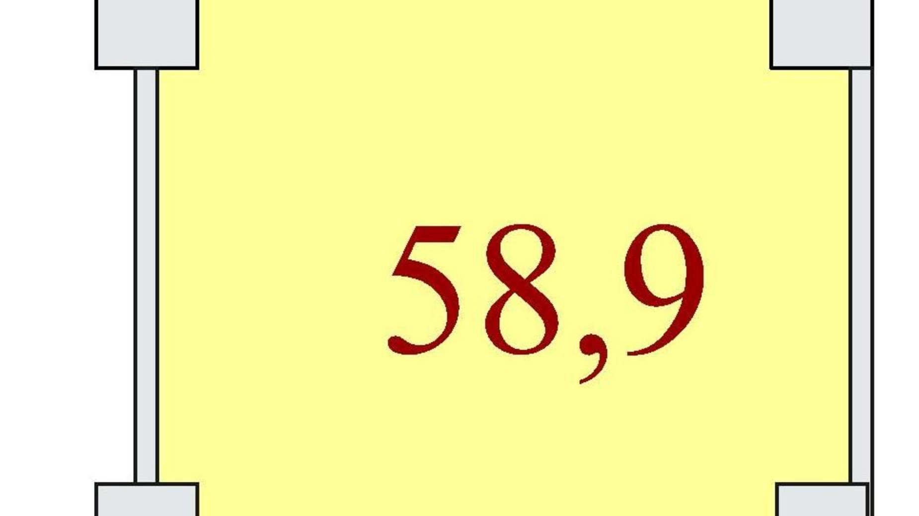 Планировка 1-комнатной квартиры в ЖК Баку 58.9 м², фото 624258