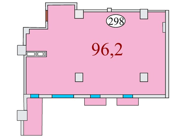 ЖК Баку: планування 3-кімнатної квартири 96.2 м²