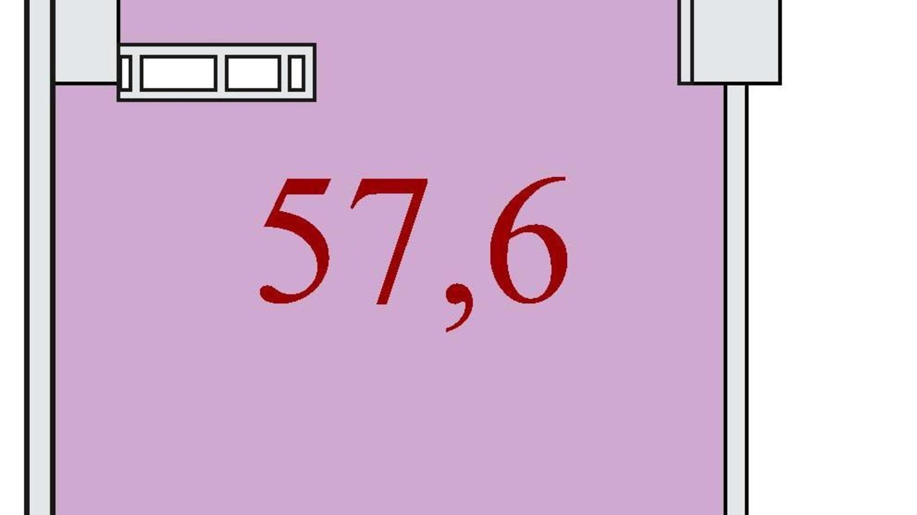 Планировка 1-комнатной квартиры в ЖК Баку 57.6 м², фото 624272