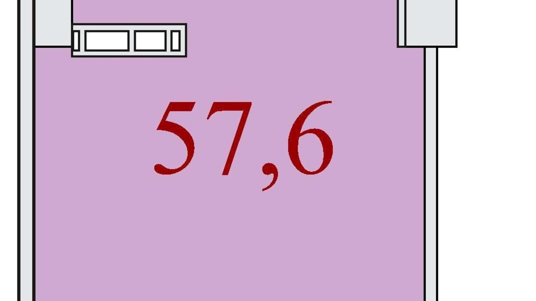 Планировка 1-комнатной квартиры в ЖК Баку 57.6 м², фото 624276