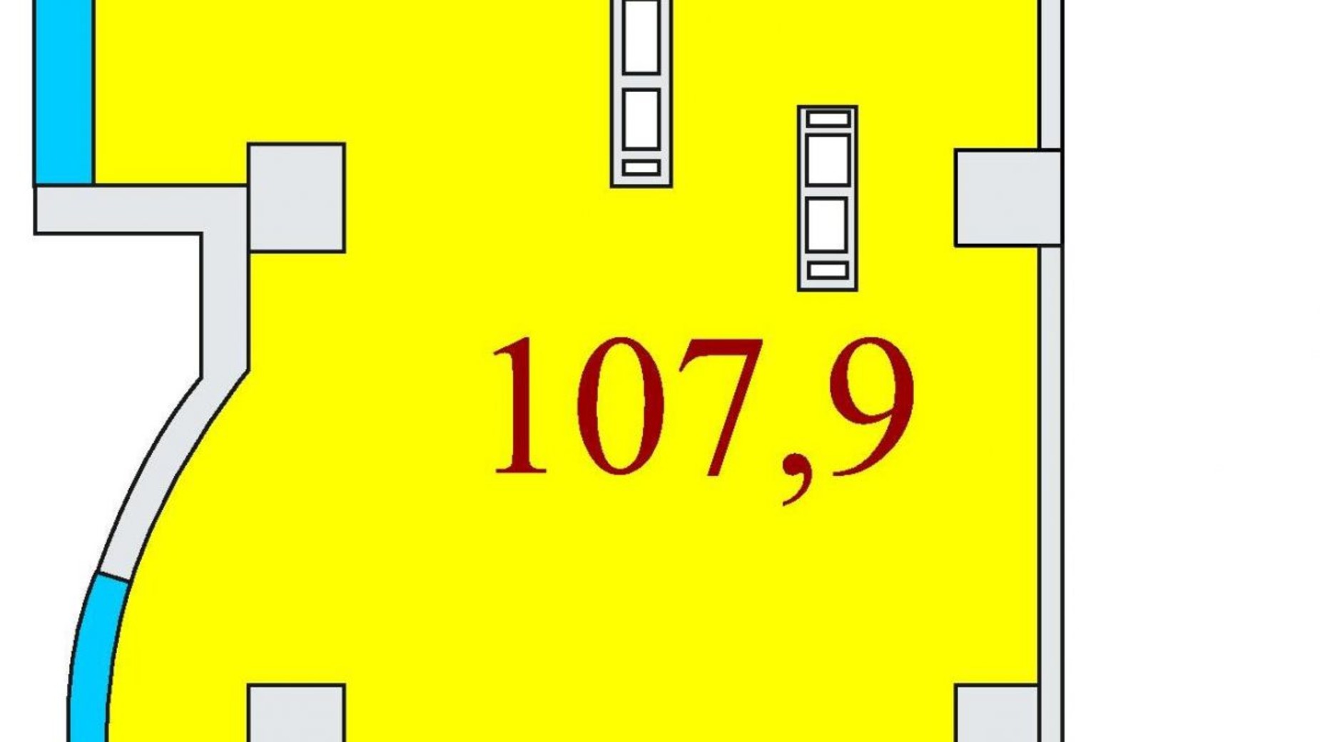 Планування 3-кімнатної квартири в ЖК Баку 107.9 м², фото 624291