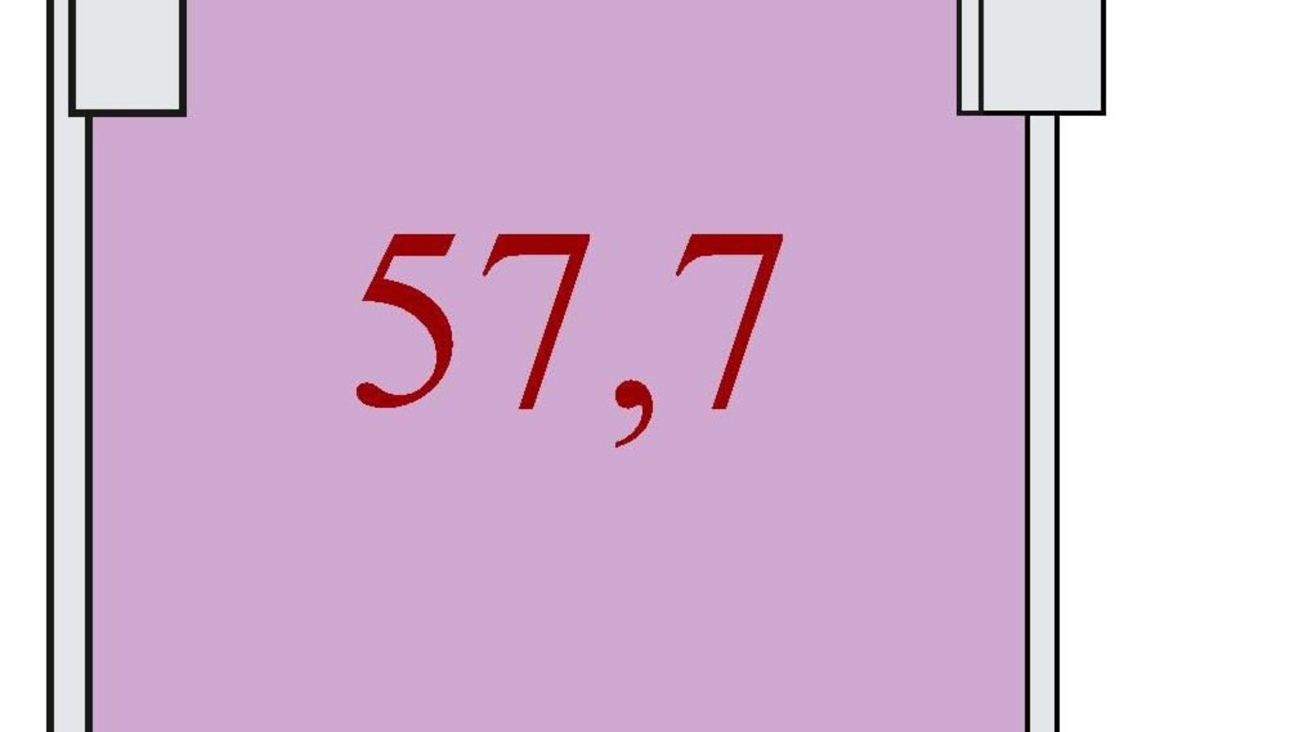 Планировка 1-комнатной квартиры в ЖК Баку 57.7 м², фото 624336