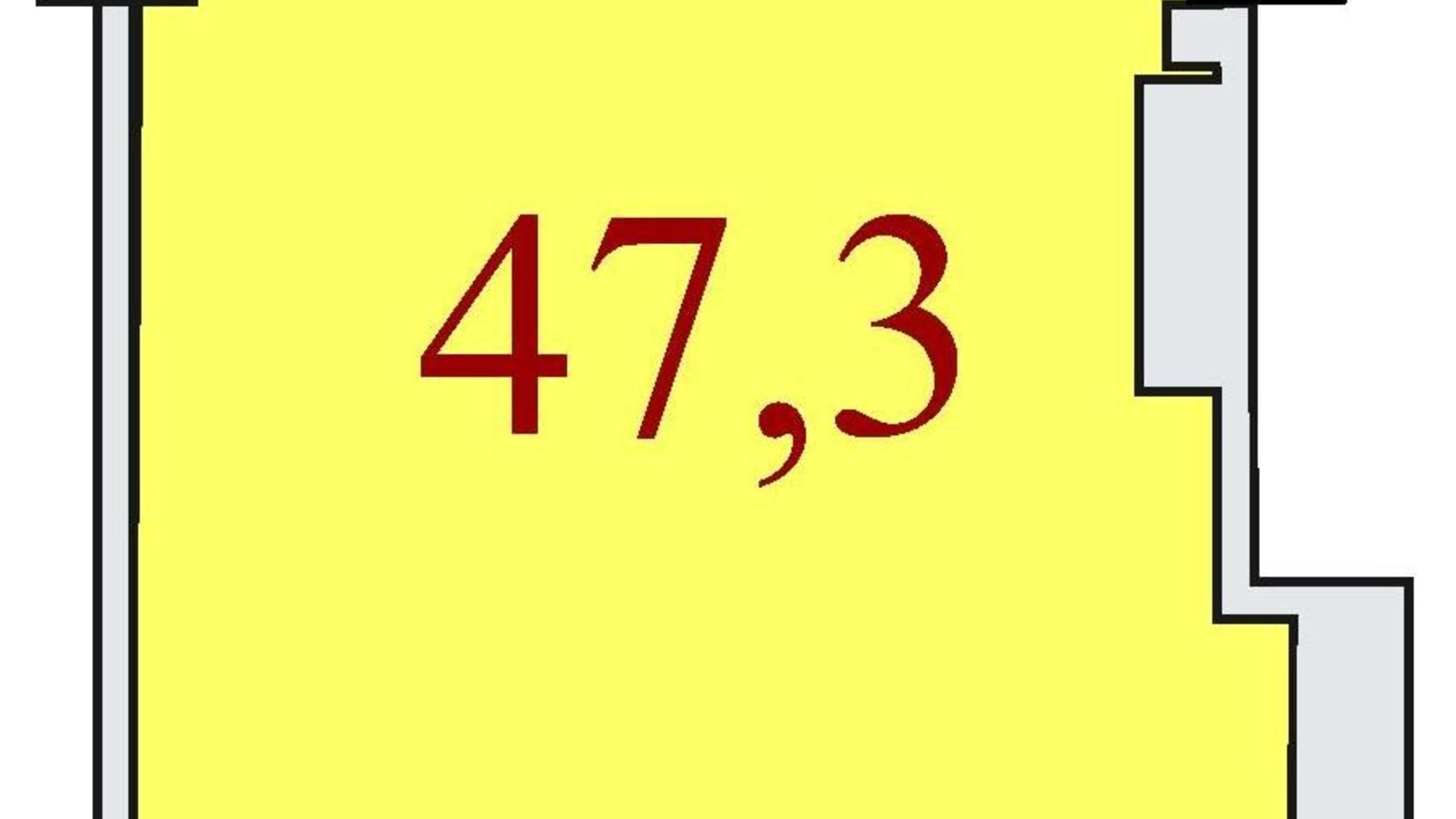 Планировка 1-комнатной квартиры в ЖК Баку 47.3 м², фото 624346