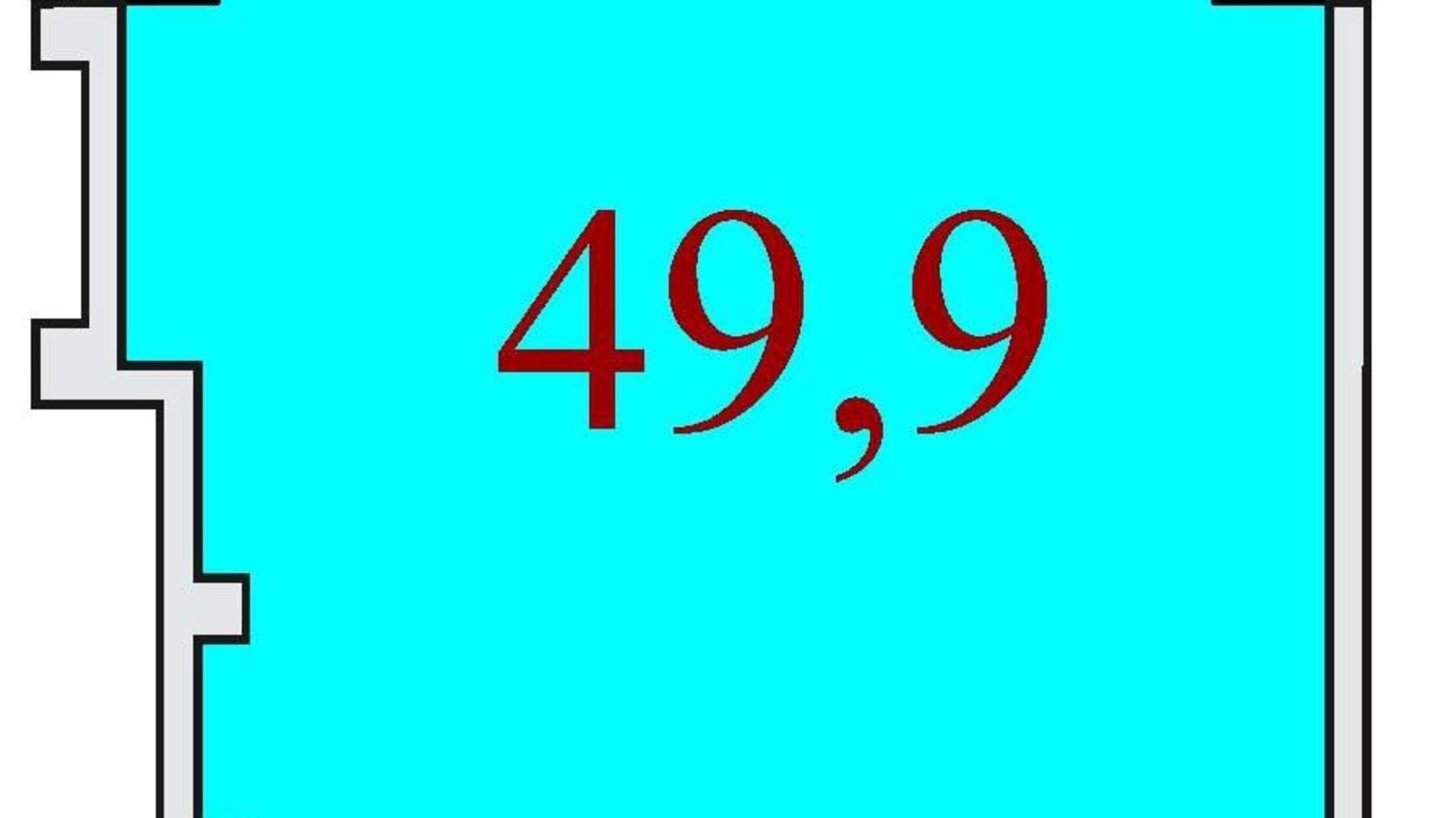 Планировка 1-комнатной квартиры в ЖК Баку 49.9 м², фото 624387