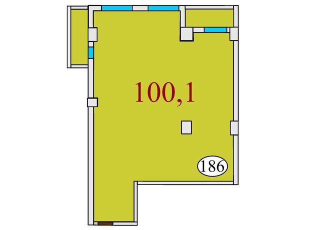 ЖК Баку: планировка 3-комнатной квартиры 100.1 м²