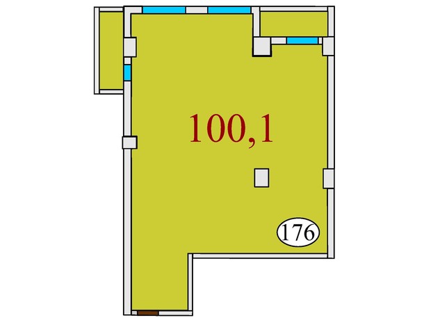 ЖК Баку: планировка 3-комнатной квартиры 100.1 м²