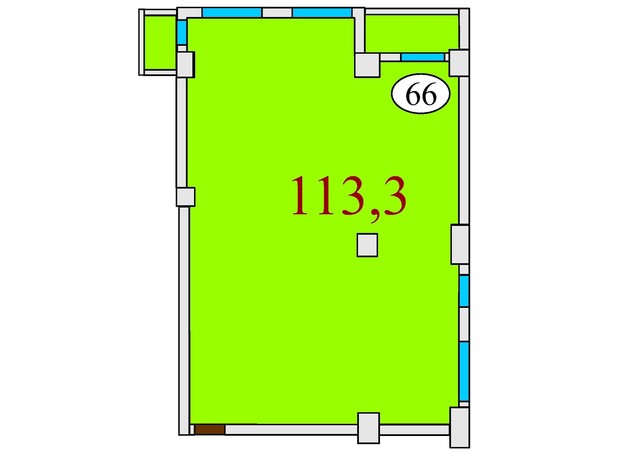 ЖК Баку: планування 3-кімнатної квартири 113.3 м²