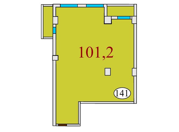 ЖК Баку: планування 3-кімнатної квартири 101.2 м²