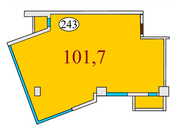 ЖК Баку: планування 3-кімнатної квартири 101.7 м²