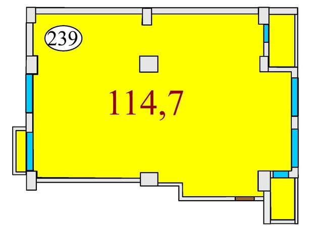 ЖК Баку: планування 3-кімнатної квартири 114.7 м²