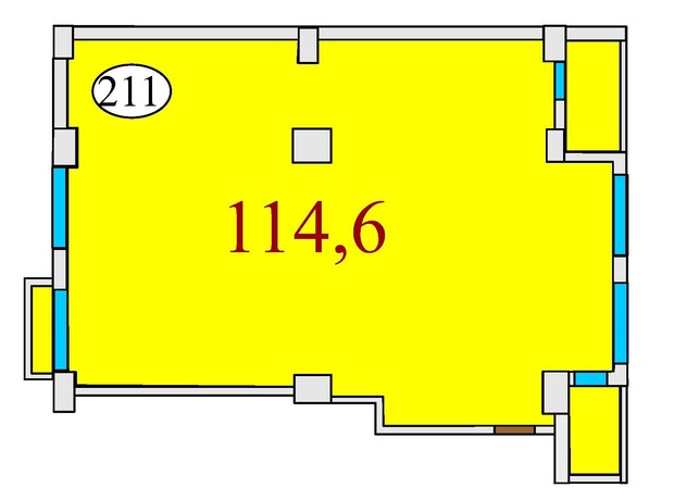 ЖК Баку: планування 3-кімнатної квартири 114.6 м²