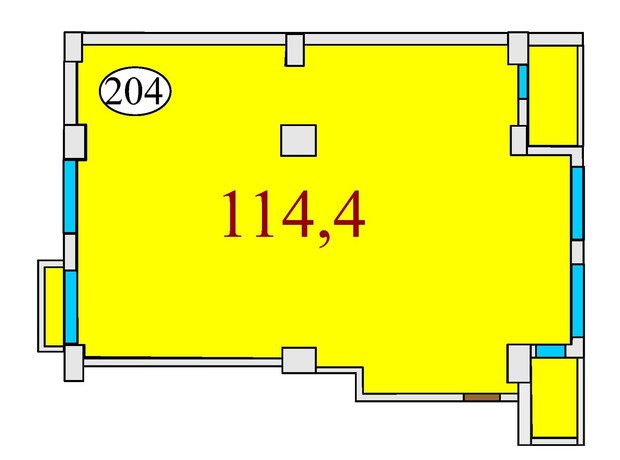 ЖК Баку: планування 3-кімнатної квартири 114.4 м²