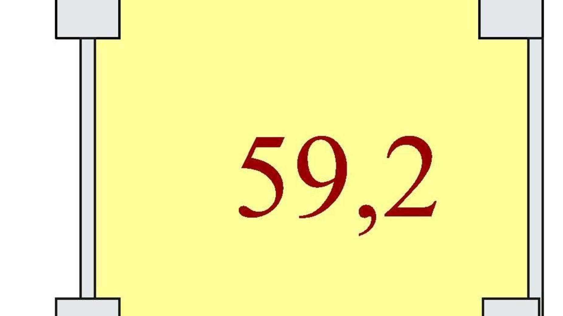 Планировка 1-комнатной квартиры в ЖК Баку 59.2 м², фото 624655