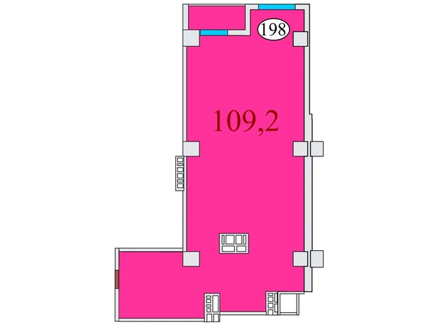 ЖК Баку: планування 3-кімнатної квартири 109.2 м²