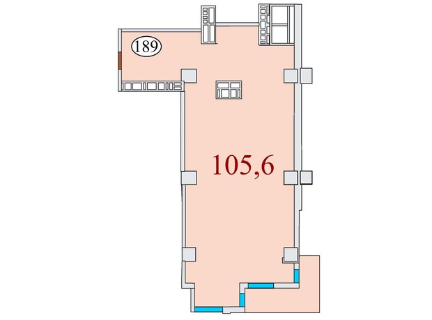 ЖК Баку: планировка 3-комнатной квартиры 105.6 м²