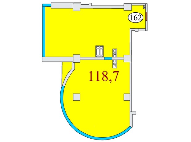 ЖК Баку: планировка 3-комнатной квартиры 118.7 м²