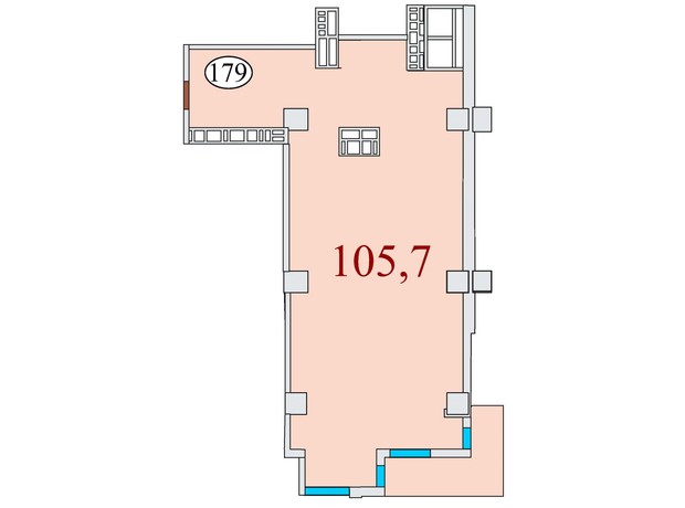ЖК Баку: планування 3-кімнатної квартири 105.7 м²