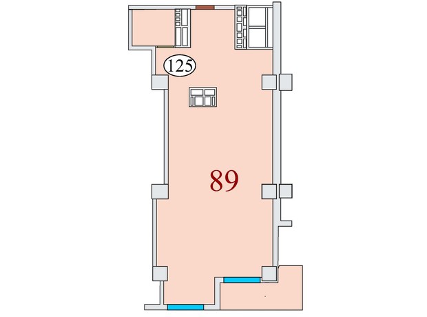 ЖК Баку: планировка 3-комнатной квартиры 89 м²