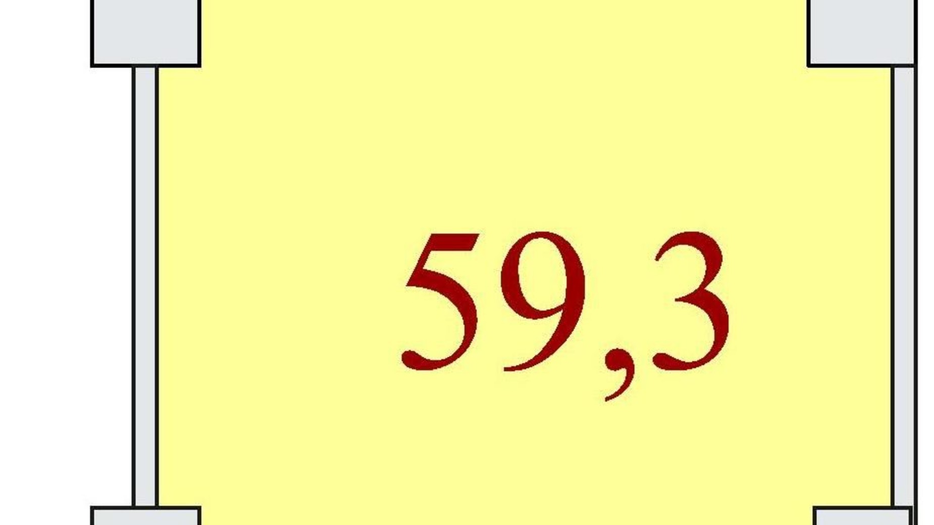 Планировка 1-комнатной квартиры в ЖК Баку 59.3 м², фото 624706