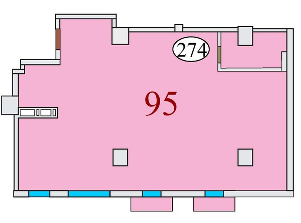 ЖК Баку: планировка 3-комнатной квартиры 95 м²