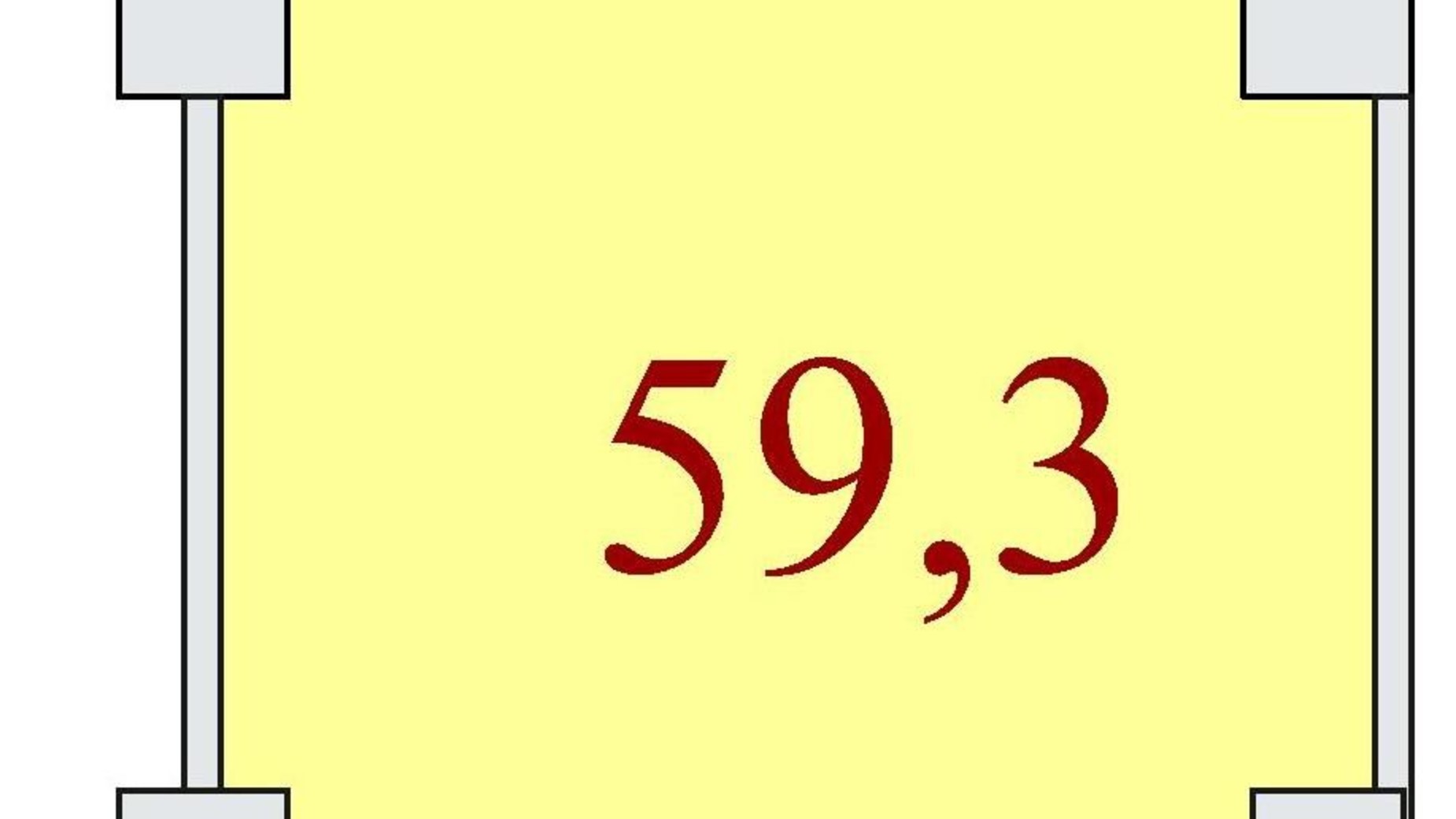 Планировка 1-комнатной квартиры в ЖК Баку 59.3 м², фото 624722